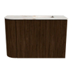 Mondiaz JOYA-DLUX Meuble de salle de bains 61,6cm - arrondi gauche couleur Noyer - Vasque FAYE position Droite Sans trou de robinet couleur Frappe SW1422292