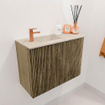 Mondiaz JOYA-DLUX Meuble de toilette 61,6cm - arrondi droit couleur Dusk - Vasque FAYE position Gauche 1 trou de robinet couleur Frappe. SW1423092