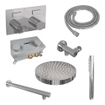 BRAUER Stripe Douche de tête thermostatique encastrée - boutons-poussoirs - SET 25 - pomme de douche 25cm - bras mural droit - douchette sur barre - flexible de douche - coude mural - chrome SW1434762