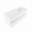 MONDIAZ VICA-DLUX Ensemble meuble de salle de bains - 110cm - meuble bas talc - 2 tiroirs - lavabo encastré cloud à droite - sans trous de robinet - version haute 60cm - opalo SW1088488