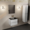 Mondiaz AIVY Ensemble de meuble - 60x45x50cm - 0 trous de robinet - 1 vasque Urban Solid surface - Centre - 2 tiroirs - sans miroir - MDF Talc SW892364