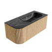 MONDIAZ KURVE-DLUX 105cm Meuble salle de bain avec module 25 G - couleur Oak - 1 tiroir - 1 porte - vasque BIG SMALL droite - sans trou de robinet - couleur Lava SW1138120