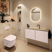 MONDIAZ TURE-DLUX Meuble toilette - 100cm - Rosee - EDEN - vasque Frappe - position centrale - 1 trou de robinet SW1102953