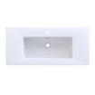 Arcqua Mira Inbouw Wastafel - 101x46x1.5cm - enkele wasbak - 1 kraangat - cast marble - mat wit SW1581380