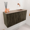 Mondiaz JOYA-DLUX 80cm toiletmeubel - kleur Shadow - Wastafel FAYE positie Rechts Zonder kraangat kleur Arena. SW1424836