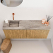 Mondiaz JOYA-DLUX 100cm meuble de toilette - couleur Chêne - Vasque FAYE position Gauche Sans trou de robinet couleur Oza. SW1424135