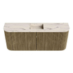 Mondiaz JOYA-DLUX Meuble de toilette 103,2 cm - arrondi gauche et droite couleur Dusk - Vasque FAYE position Milieu 1 trou de robinet couleur Nata. SW1425966