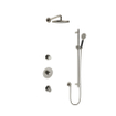 Hotbath Cobber IBS20 Ensemble de douche de tête encastré - bras mural 35 cm - douche de tête ronde 20 cm - douchette à main 3 jets - barre de douche - nickel brossé SW440678