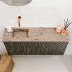 Mondiaz JOYA-DLUX 90cm meuble de salle de bains - couleur Shadow - Vasque FAYE position Gauche Sans trou de robinet couleur Arena. SW1424808