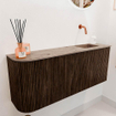 Mondiaz JOYA-DLUX Meuble de salle de bains 101.6cm - arrondi gauche couleur Walnut - Vasque FAYE position Droite Sans trou de robinet couleur Arena SW1424373