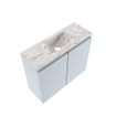 MONDIAZ TURE-DLUX Meuble toilette - 60cm - Clay - EDEN - vasque Glace - position centrale - 1 trou de robinet SW1103243