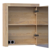 Saniclass natural wood Spiegelkast - 60x70x15cm - 1 rechtsdraaiende spiegeldeur - hout - grey oak SW30649