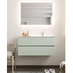 Mondiaz VICA ensemble de meuble de salle de bain - 100cm - meuble sous-vasque gris - 2 tiroirs - lavabo moon droite - 1 trou de robinet - version XL 60cm de haut SW1090865