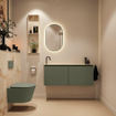 MONDIAZ TURE-DLUX Meuble toilette - 120cm - Army - EDEN - vasque Frappe - position gauche - 1 trou de robinet SW1102649