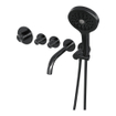 Robinet de baignoire encastré Brauer Gunmetal Edition - ensemble de douche - sortie de 20 cm - avec partie encastrable - 3 boutons lisses - douchette ronde 3 positions - PVD - gunmetal brossé SW715831