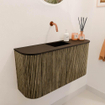 Mondiaz JOYA 83.2cm toiletmeubel - ronding links en rechts kleur Dusk - Wastafel FAYE positie Midden Zonder kraangat kleur Urban. SW1421710