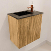 Mondiaz JOYA-DLUX 40cm toiletmeubel - kleur Oak - Wastafel FAYE positie Links 1 kraangat kleur Lava. SW1422008
