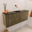 Mondiaz JOYA-DLUX 100cm meuble de salle de bains - couleur Dusk - Vasque FAYE position Milieu Sans trou de robinet couleur Lava. SW1423230