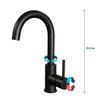 2x Brauer BlackEdition Wastafelmengkraan opbouw -hoog draaibaar ronde uitloop model a mat zwart MET afvoerplug 2x SHOWROOMMODEL SHOW26278
