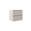 Saniclass Prime Blend Badkamermeubelset - 60x55x46cm - 1 rechthoekige keramische wasbak wit - 1 kraangat - 2 lades - rechthoekige spiegel - mat cotton (beige) SW916975