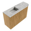 Mondiaz JOYA-DLUX 71.6cm toiletmeubel - ronding rechts kleur Oak - Wastafel FAYE positie Links 1 kraangat kleur Glace. SW1421991
