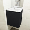 MONDIAZ OLAN Kit lave-mains - 40x30x40cm - 0 trous de robinet - 1 tiroir - urban mat - lavabo centré - Solid Surface Blanc SW473232