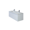 HR badmeubelen Djazz Lavabo - 121x45.5x4cm - 2 trous de robinet - 1 bassin - céramique blanche SW235623