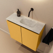 MONDIAZ TURE-DLUX Meuble toilette - 60cm - Ocher - EDEN - vasque Opalo - position droite - sans trou de robinet SW1104394