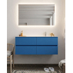 Mondiaz VICA ensemble de meuble de salle de bain - 120cm - meuble sous-vasque jeans - 4 tiroirs - lavabo moon droite - 1 trou de robinet - miroir LED - version XL 60cm haut SW1098259