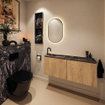 MONDIAZ TURE-DLUX 120cm toiletmeubel Washed Oak. EDEN wastafel Lava positie links. Met 1 kraangat. SW1104116