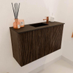 Mondiaz JOYA 70cm toiletmeubel - kleur Walnut - Wastafel FAYE positie Midden 1 kraangat kleur Urban. SW1421334