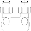 Oventrop bypass 2 tuyaux avec valve 3/4 x3/4 7503615