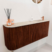 Mondiaz JOYA-DLUX 101.6cm toiletmeubel - ronding links kleur Ruby - Wastafel FAYE positie Rechts 1 kraangat kleur Frappe. SW1423508