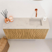 Mondiaz JOYA-DLUX 80cm toiletmeubel - kleur Oak - Wastafel FAYE positie Rechts Zonder kraangat kleur Opalo. SW1422120