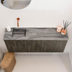 Mondiaz JOYA-DLUX 100cm toiletmeubel - kleur Shadow - Wastafel FAYE positie Links Zonder kraangat kleur Sombra. SW1425203