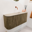 Mondiaz JOYA-DLUX 93.2cm toiletmeubel - ronding links en rechts kleur Dusk - Wastafel FAYE positie Midden Zonder kraangat kleur Frappe. SW1423125