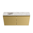 MONDIAZ TURE-DLUX Meuble toilette - 100cm - Oro - EDEN - vasque Glace - position gauche - sans trou de robinet SW1103433