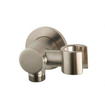 Wiesbaden UniMatch Coude mural de raccordement avec porte-douchette orientable rond 1/2" acier brossé PVD SW491625