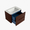 Mondiaz CIRO-DLUX Ensemble de meubles de salle de bains - 70x45x50cm - plan vasque Solid surface Opalo - 1 vasque au milieu - sans trous de robinet - 2 tiroirs - Ruby SW1531635