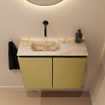MONDIAZ TURE-DLUX Meuble toilette - 60cm - Oro - EDEN - vasque Frappe - position gauche - sans trou de robinet SW1102880