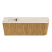 Mondiaz JOYA-DLUX 111.6cm toiletmeubel - ronding rechts kleur Oak - Wastafel FAYE positie Links Zonder kraangat kleur Meli. SW1423995