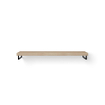 Looox Wood collection plan sous vasque - 160x46cm - Avec porte-serviettes noir mat - Chêne massif Old grey SW73144