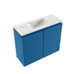 MONDIAZ TURE-DLUX Meuble toilette - 60cm - Jeans - EDEN - vasque Ostra - position centrale - sans trou de robinet SW1104860