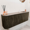 Mondiaz JOYA-DLUX 111.6cm meuble de salle de bains WC - arrondi gauche couleur Shadow - Vasque FAYE position Droite 1 trou de robinet couleur Saba. SW1425158