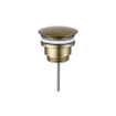 QeramiQ Fuente Ensemble lave-mains - 40x21.5x12cm - droit - lisse - demi-rond - 1 trou de robinet - céramique - robinet lave-mains laiton brossé - bouchon de vidage - siphon abaissé - beige SW1232824