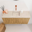 Mondiaz JOYA-DLUX 80cm toiletmeubel - kleur Oak - Wastafel FAYE positie Midden Zonder kraangat kleur Frappe. SW1421901