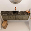 Mondiaz JOYA-DLUX 123.2cm toiletmeubel - ronding links en rechts kleur Dusk - Wastafel FAYE positie Midden Zonder kraangat kleur Lava. SW1423289