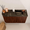 Mondiaz JOYA-DLUX Meuble de salle de bains 71,6cm - arrondi gauche couleur Ruby - Vasque FAYE position Droite 1 trou de robinet couleur Lava SW1423655