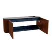 Mondiaz JOYA-DLUX Meuble de salle de bains 111.6cm - arrondi gauche couleur Ruby - Vasque FAYE position Droite Sans trou de robinet couleur Sombra SW1425708