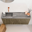Mondiaz JOYA-DLUX 90cm toiletmeubel - kleur Dusk - Wastafel FAYE positie Links Zonder kraangat kleur Sombra. SW1426145